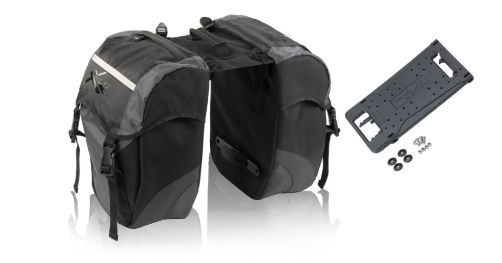 Dubbele-Fietstas-XLC-BA-S41-Zwart-Antraciet-30L Dubbele-Fietstas-XLC-BA-S41-Zwart-Antraciet-30L